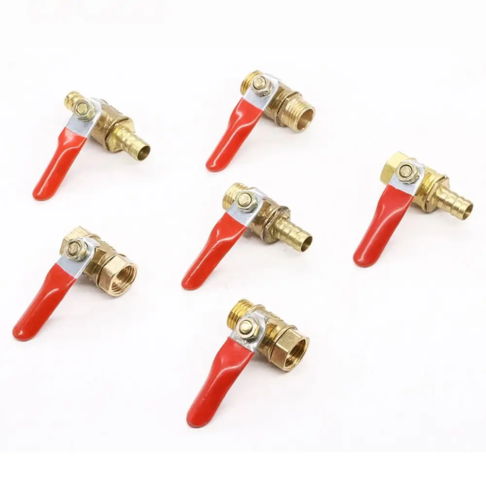 Male Thread Water Oil Air Gas Fuel Line Shutoff Ball Valve Pipe Fittings Pneumatic Connector Controller Handle Hose Barb Coupler
