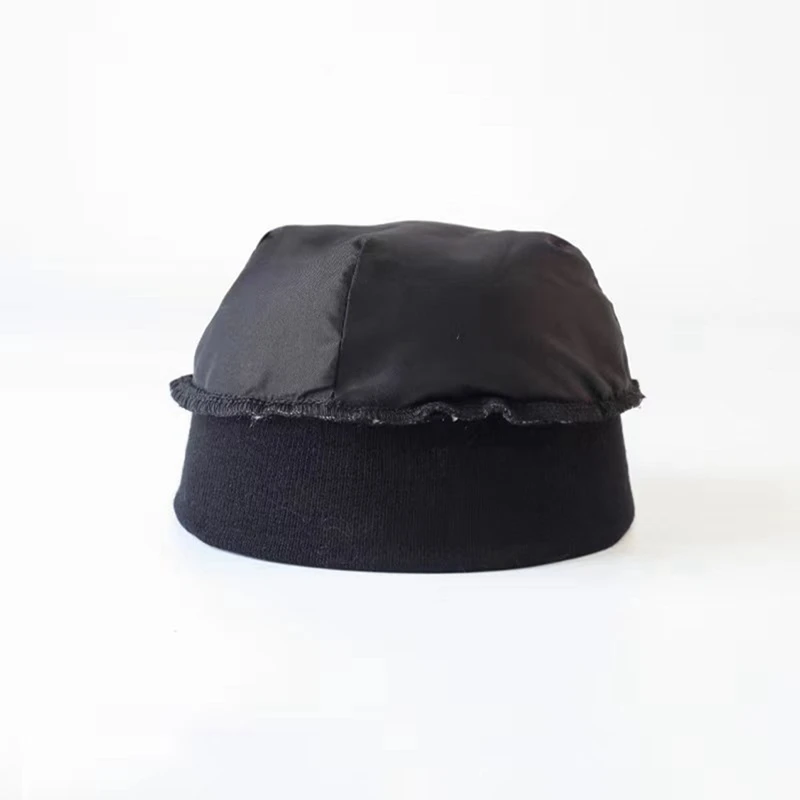 Casquette de Baseball Sans Bords pour Adulte, Chapeau de dehors Hip Hop avec Perruque pour Homme et Femme, Bande de Sauna Noir et Gris