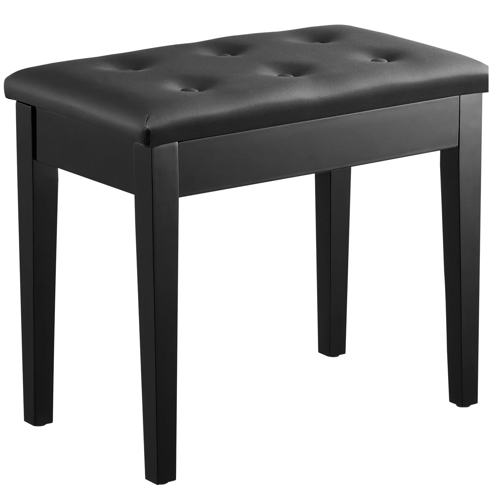 Piano Bench Keyboard Piano Chair w/ High-Density Padded Cushion & Storage Compartment Wooden Piano Bookcase Stool Seat