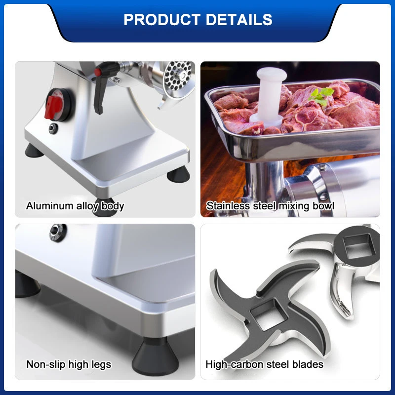 Hot Sale Commercial Meat Mincer Small Stainless Steel Electric Meat Restaurant Sausage Stuffer Maker Grinder Cutting Machine view 3