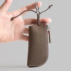 Vintage Handmade Genuine Leather Key Holder Wallet Car Key Case Cover Organizer Housekeeper Bag