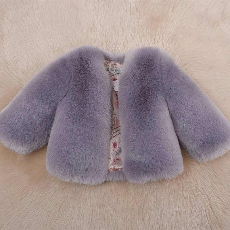 

Girls Coat Jacket Cotton Outwear Overcoat 2022 Fake Fox Fur Warm Thicken Plus Velvet Winter Autumn Children's Clothing