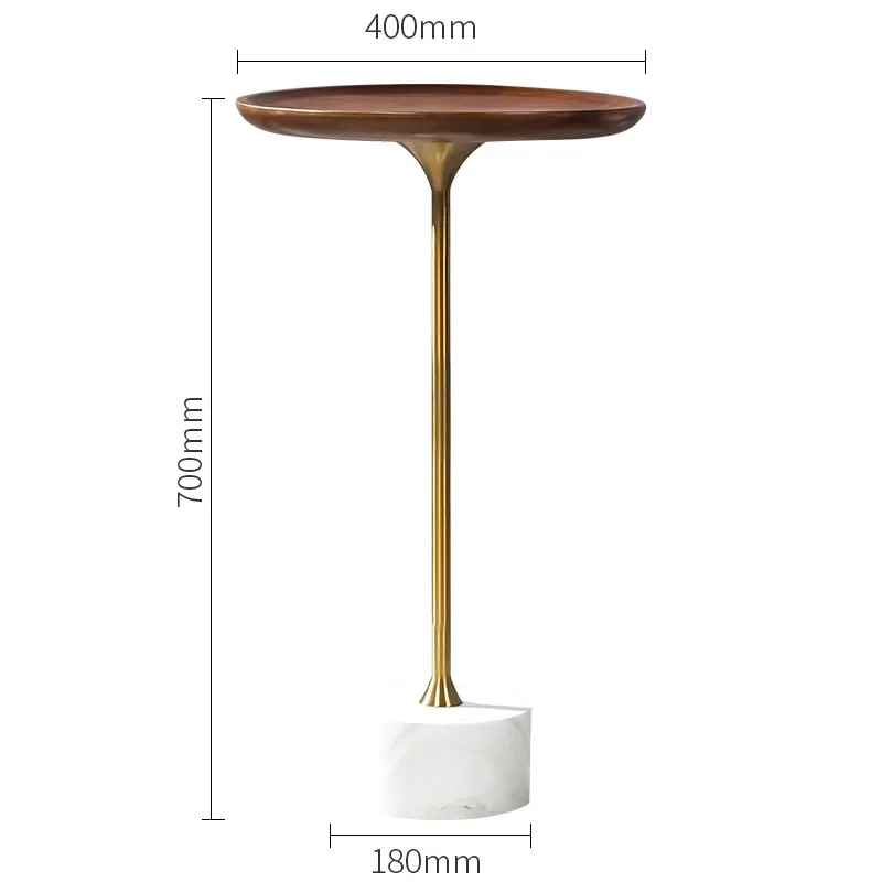 Light luxury solid wood small edge high and narrow corner sofa side table walnut tea table mini mobile bedside table