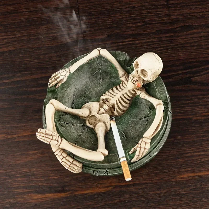 1pc, Creative Personality Skull Ashtray, Desktop Ashtray, Household Decorative Ashtray, Ashtrays For Home, Hotel, Bar, Office,