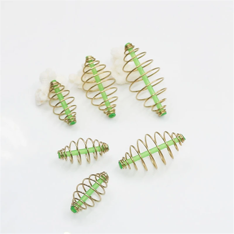 10pcs/lot Carp Fishing Spring Feeder Fishing Bait Cage for Carp Fishing Fresh & Saltwater Inline Method Feeder 3 Sizes