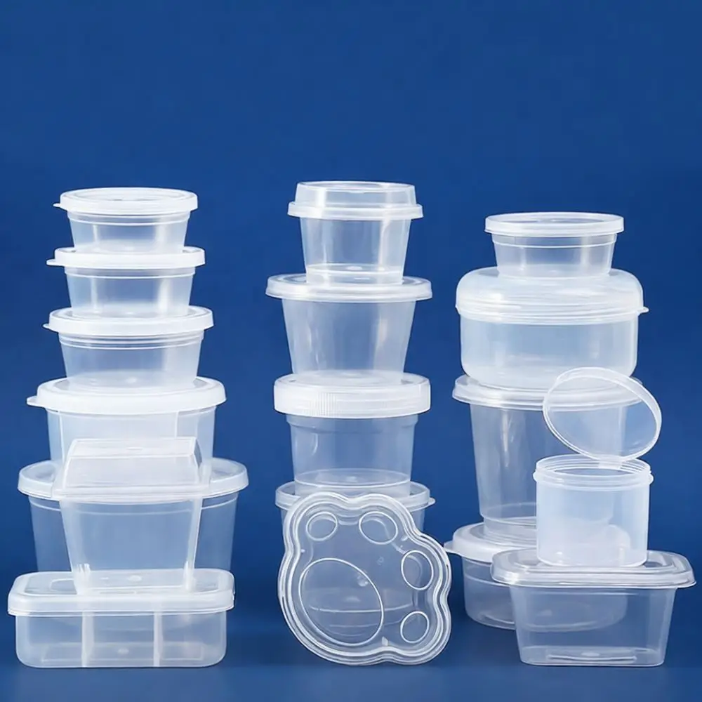 Stackable Plastic Cups For Slime Storage DIY Arts Craft Organizer Airtight Containers For Clay Putty Sorting