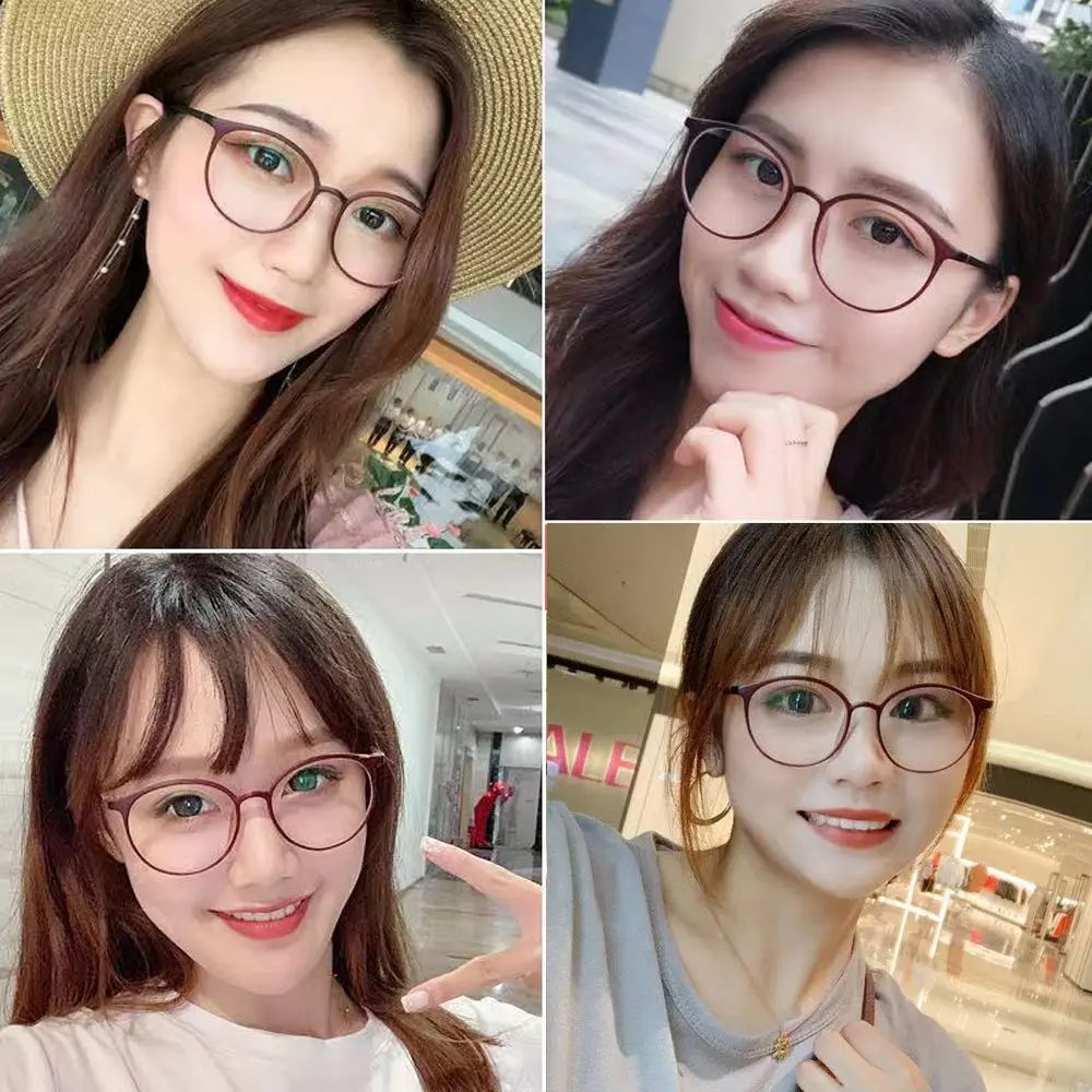 Fashion Myopia Glasses For Women Men Optical Spectacles Vision Care Eyeglasses Round Frame Eyewear