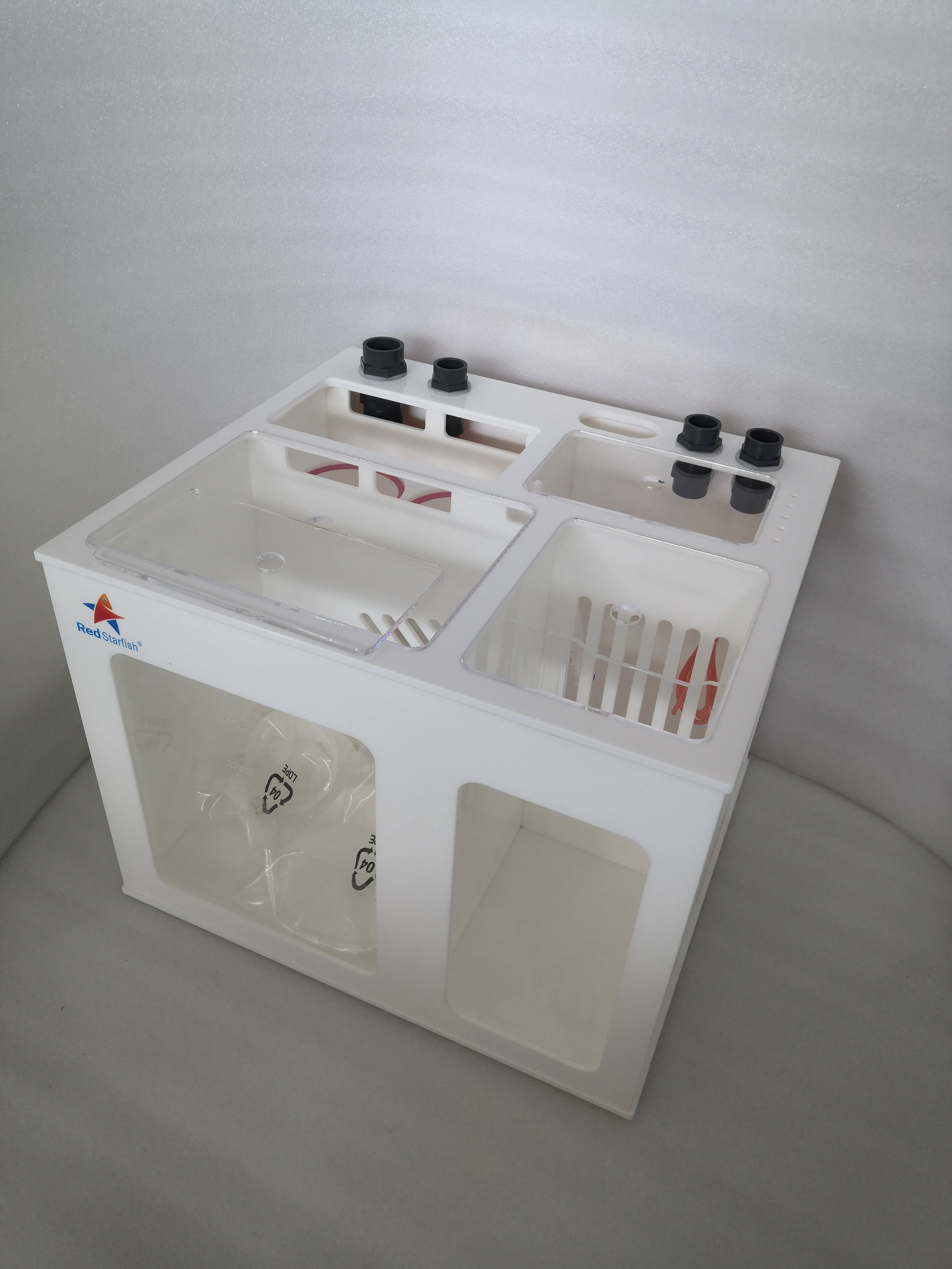 HOTRed Starfish OEM LOGO Saltwater Aquarium Sump Filter Acrylic Fish Tank Sump for Aquarium Filtration