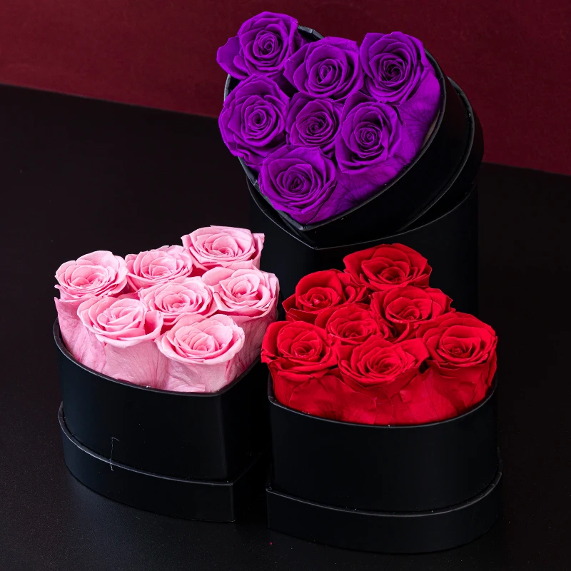 Eternal Rose A-level Heart shaped Gift Box, Valentine's Day, Christmas, dried flowers, DIY Gift, Party Festival Gift Box