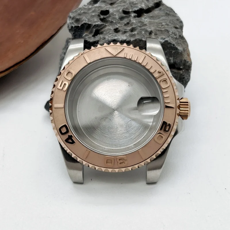 40mm caixa de relógio de mergulho masculino moldura de vidro de safira para seiko gmt submarino nh35 nh36 nh38 nh34 nh70 nh72 movimento 28.5-30.5mm dial