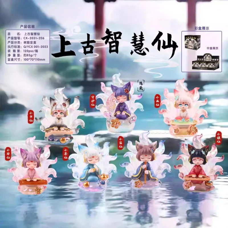 

Древняя фея мудрости, девятихвостая лиса, слепая коробка, фигурка из смолы, украшение для рабочего стола, подарок на день рождения для женщин и девочек