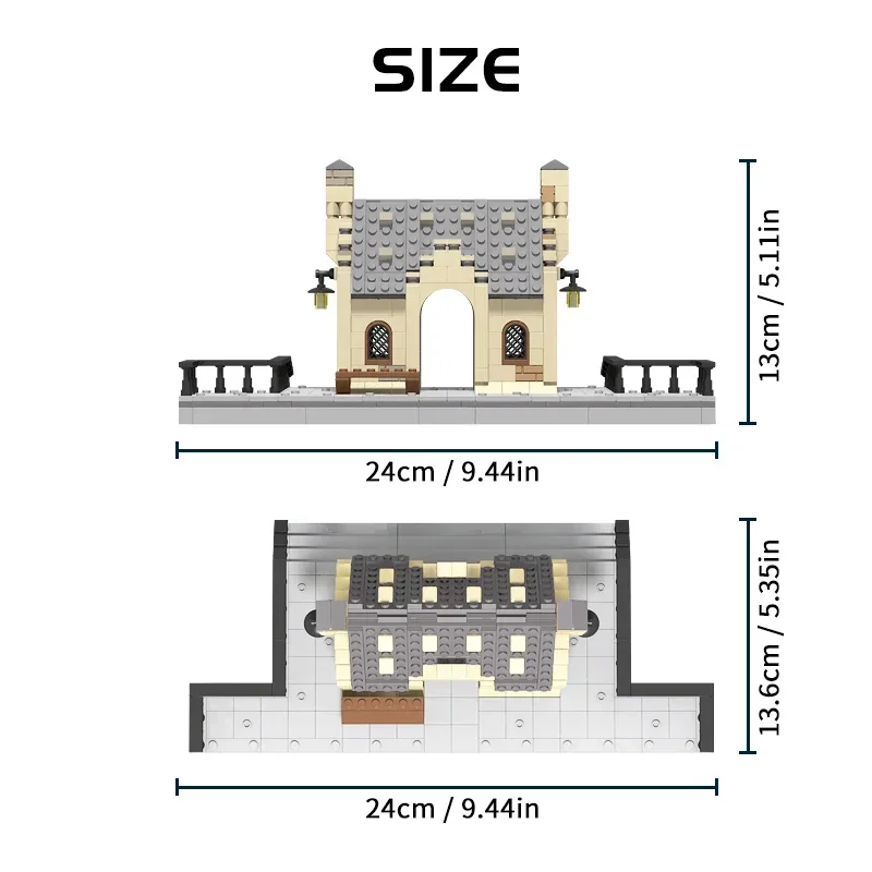 MOC-55511 Europa Bahnhof Architektur Street view Bausteine Set Bahnhof Modell DIY Puzzle Spielzeug für Kinder Geschenk