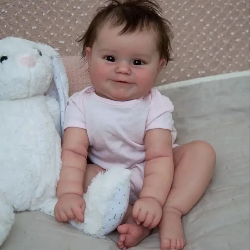 

18inch Reborn Baby Doll Lifelike Soft Touch Cuddly Baby 3D Skin with Visible Veins, Hand Rooted Hair Perfect for Birthday Gift