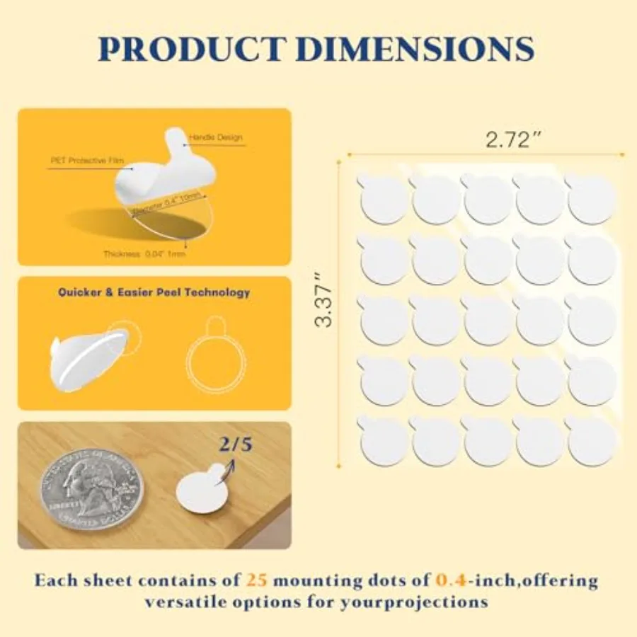 Adhesive Dots Double Sided pcs Waterproof Small Sticky Tack Putty, Clear Removable Wall Sticky for Crafts, Posters, Balloons Fe