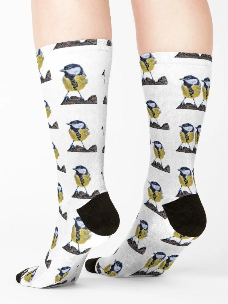 Great Tit garden bird Socks valentine gift ideas christmas stocking happy sports stockings Male Socks Women's