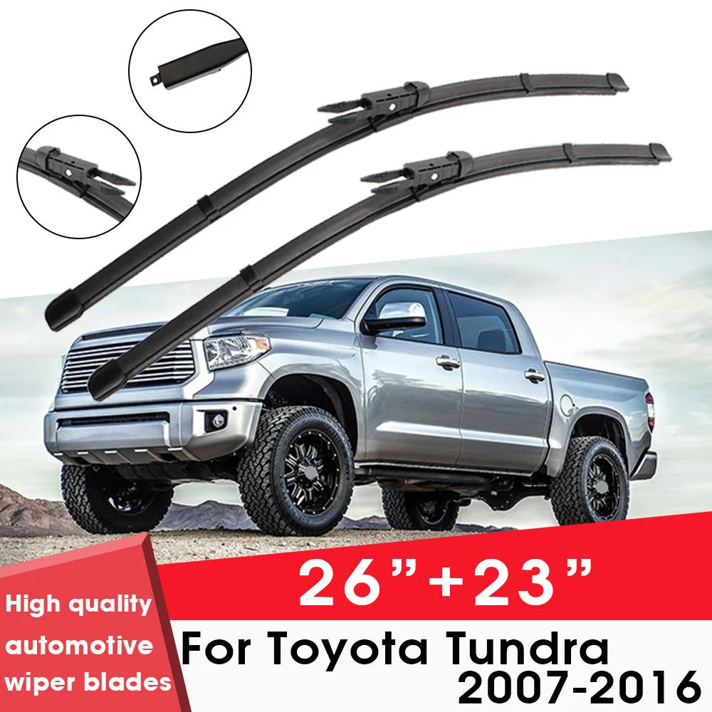 

Car Wiper Blade Blades For Toyota Tundra 2007-2016 26"+ 23" Windshield Windscreen Clean Naturl Rubber Cars Wipers Accessories