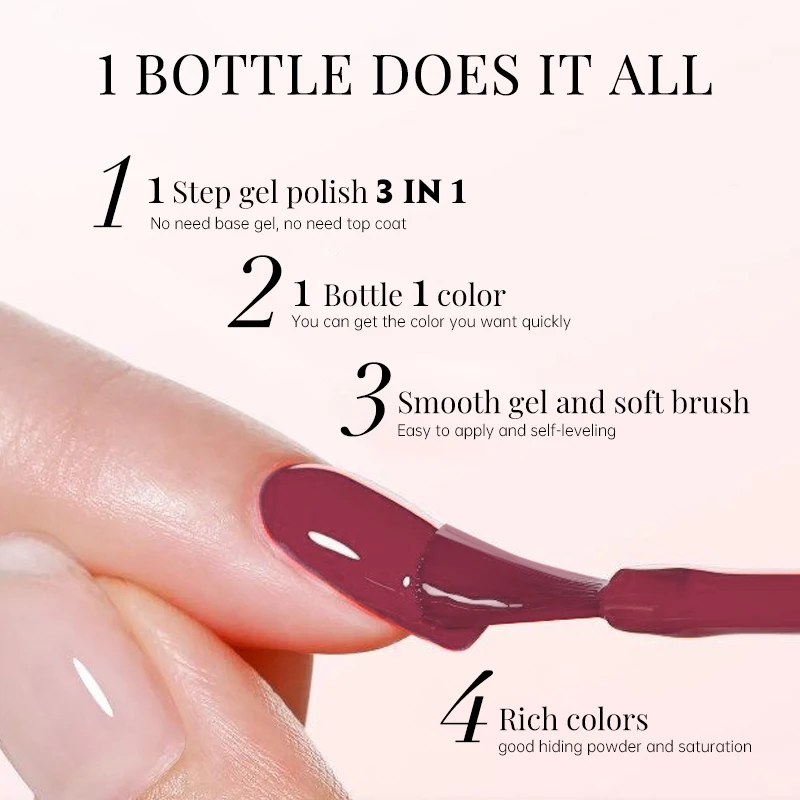 UR SUGAR 15ml Smalto per unghie gel a 1 passo 3 IN 1 Non è necessario Base Top Coat Colore ultra splendido Soak Off UV LED Gel semipermanente Varnis