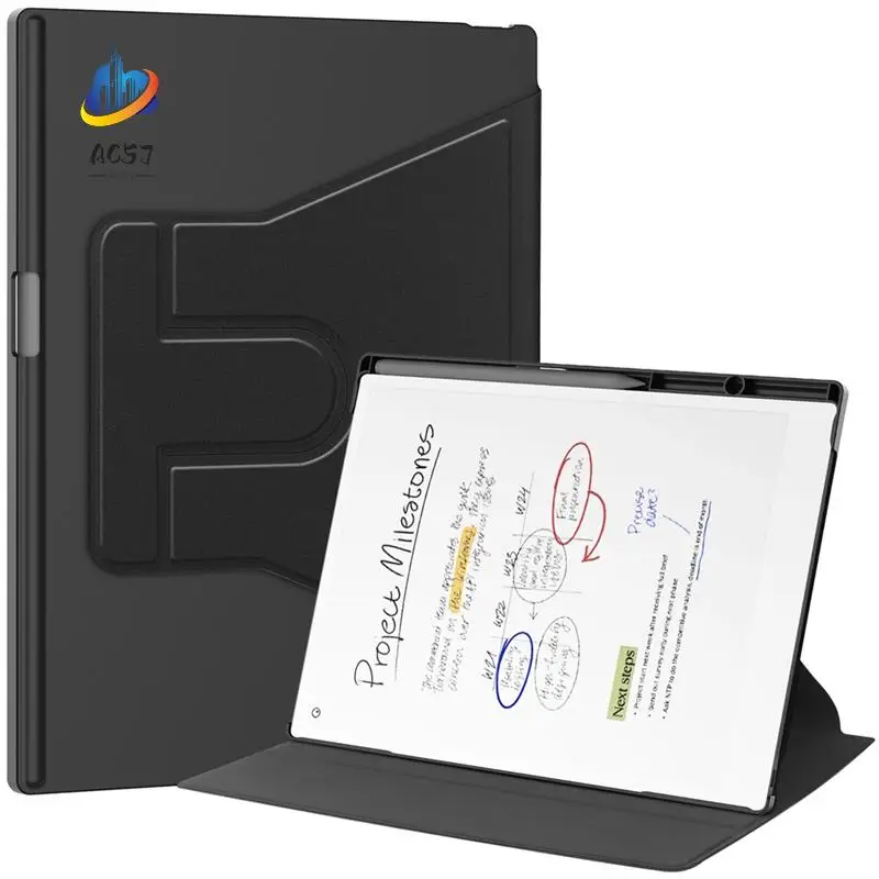 AC57-Case pour remarquable Paper Pro 11,8 pouces étui de protection avec porte-crayons-360 ° Housse de protection rotative pour support