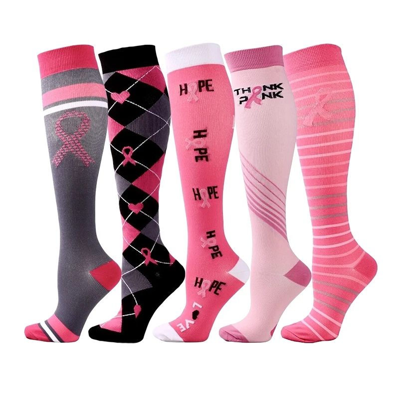 Pressure Socks Slim Leg Socks Sports Compression Socks Oil Painting Series Calf Socks Unisex Medium Length Nurse Elastic Socks