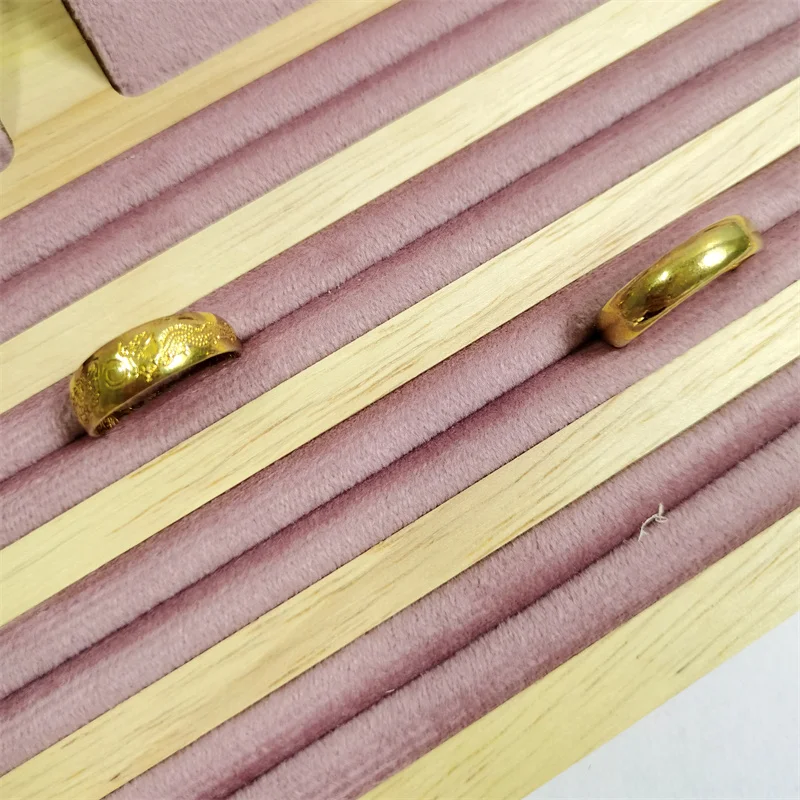 Solid Wood Jewelry Display Stand Necklace Pendant Bracelet Chain Ring Earrings Stud Organizer Jewelry Display Props Entire Set