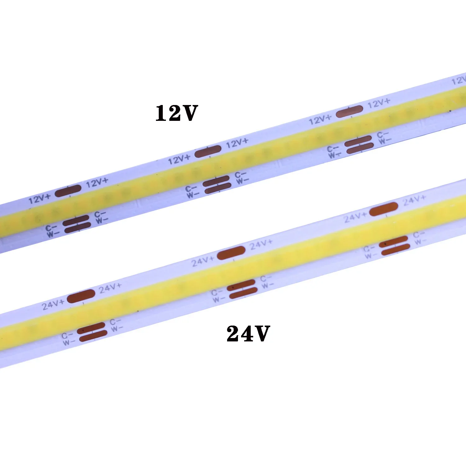 FCOB CCT RGBCCT RGB LED Strip tape 5M 10M 624 608 LEDs 24V DC Flexible FOB COB 10mm Led-leuchten RA90 2700K 6000K Linear Dimmble