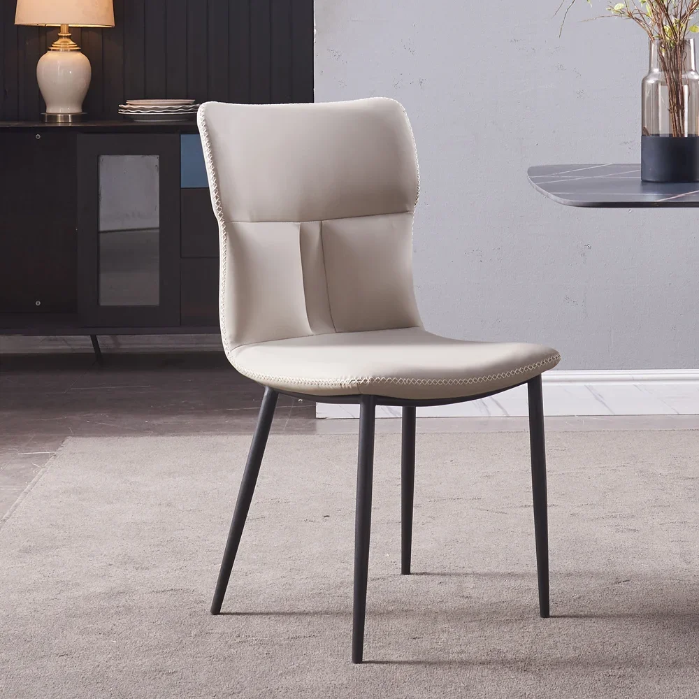 Velvet Grey Brown Dining Chair Leather Modern Simple Design Restaurant Dining Room