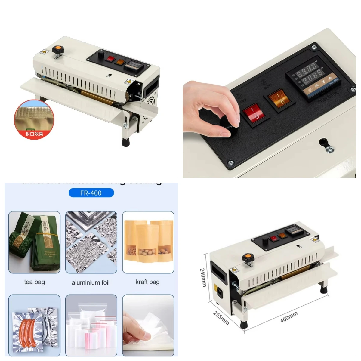 

STLFR-400 Automatic Fast Speed 12M/Min Pouch Aluminum Foil Heat Packing Sealing Machine Continuous Plastic Bags Band Sealer