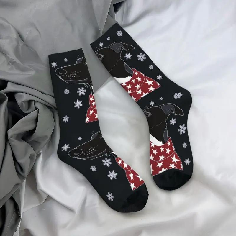 Kawaii niedlichen Winter Whippet Socken Frauen Männer warm 3d gedruckt Lurcher Greyhound Hund Sport Basketball Socken