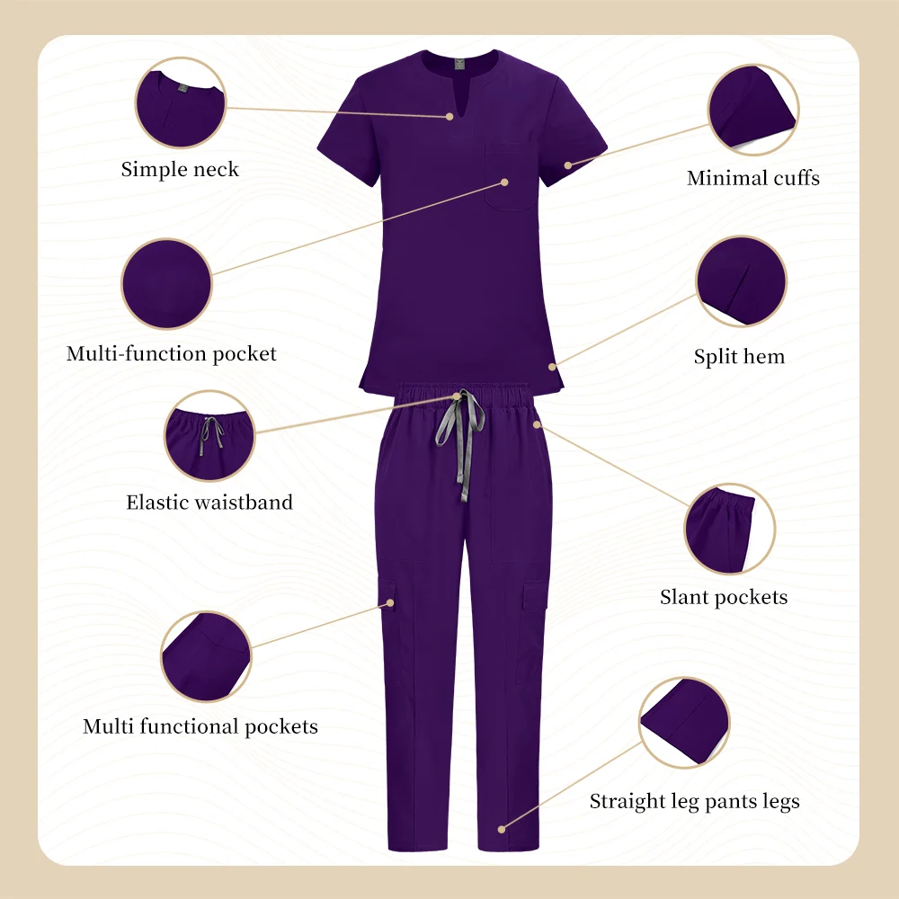 Uniformy do salonów kosmetycznych Niaahinn, odzież robocza dla dentystów i personelu medycznego, hurtownia odzieży medycznej, damskie komplety medyczne, zestawy chirurgiczne do szpitali, uniformy do pracy w laboratorium.