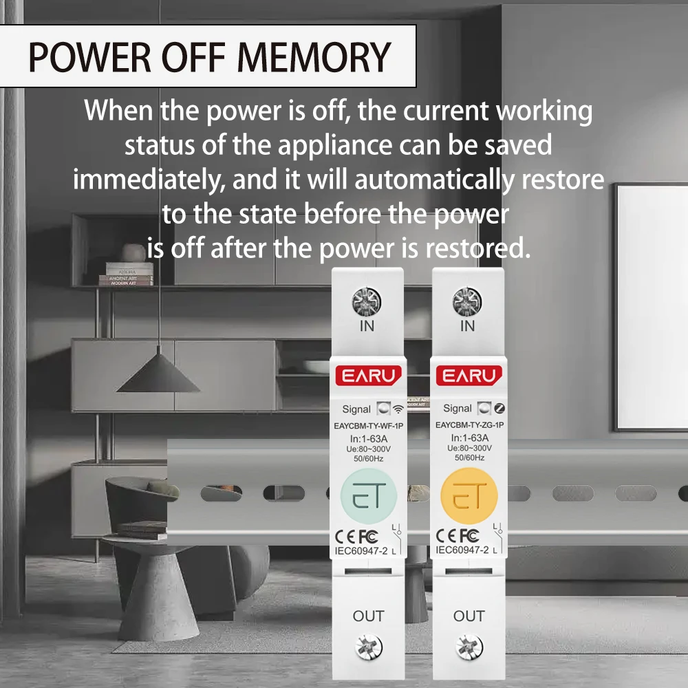 1P TUYA APP Zigbee WIFI Smart Energy Power Consumption kWh Meter Circuit Breaker Time Relay Switch Voltage Protection 5