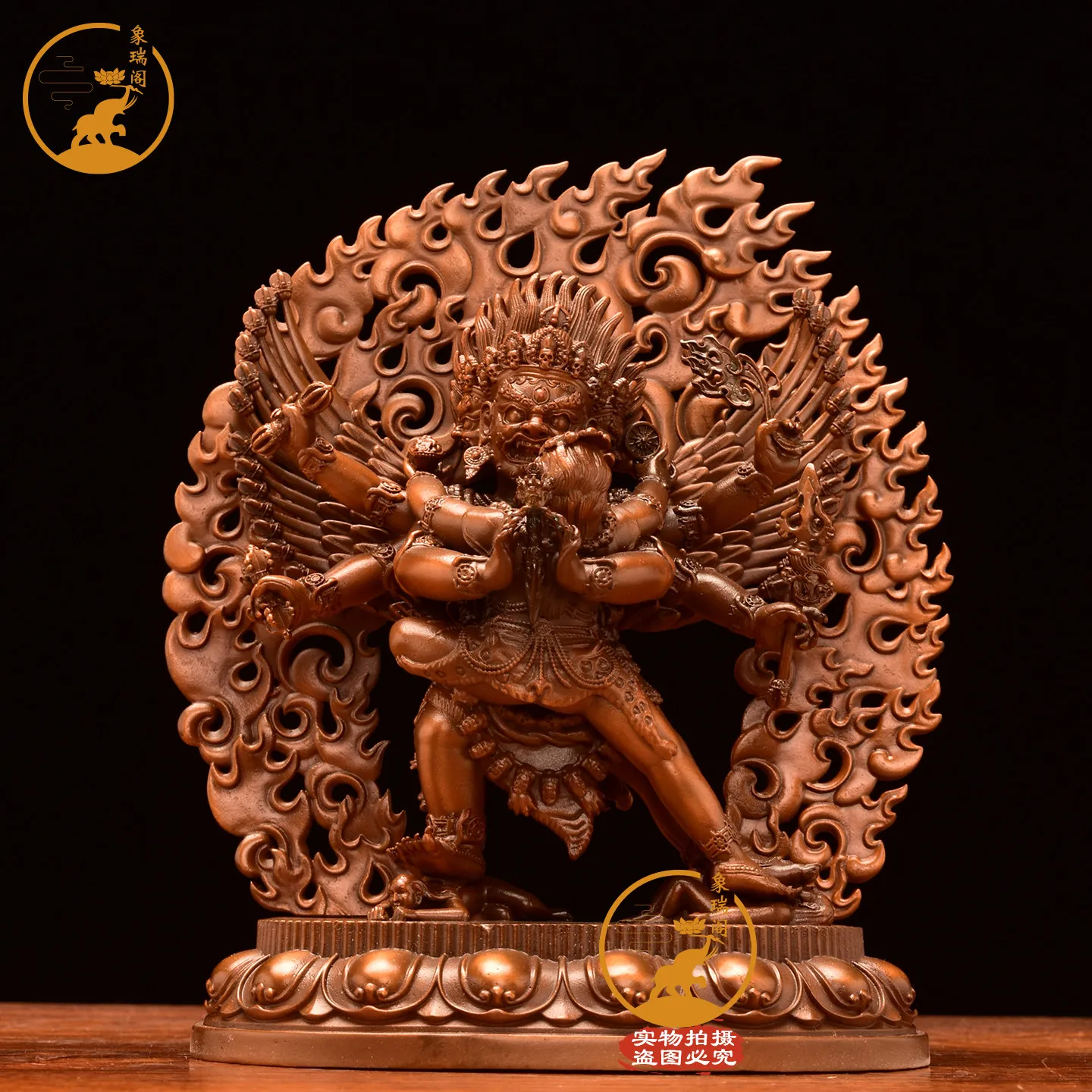 Copper antique boutique Tantra boutique Puba King Kong Buddhist Hall Dharma Protector Ornament 15cm
