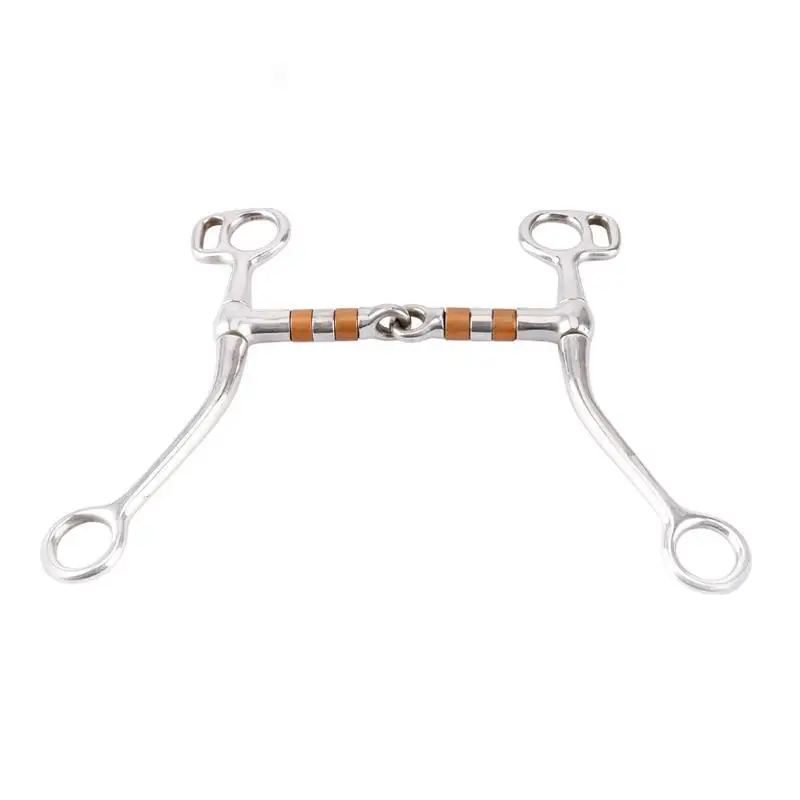 Broca de cavalo ocidental de aço inoxidável com ação de alavancagem de núcleo de cobre para equipamentos de equitação e treinamento equestre