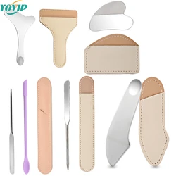 Stainless Steel Makeup Toner Spatula Double-end Cosmetic Cream Spoon Foundation Mixing Tool Eyeliner Assistant Make Up Tool