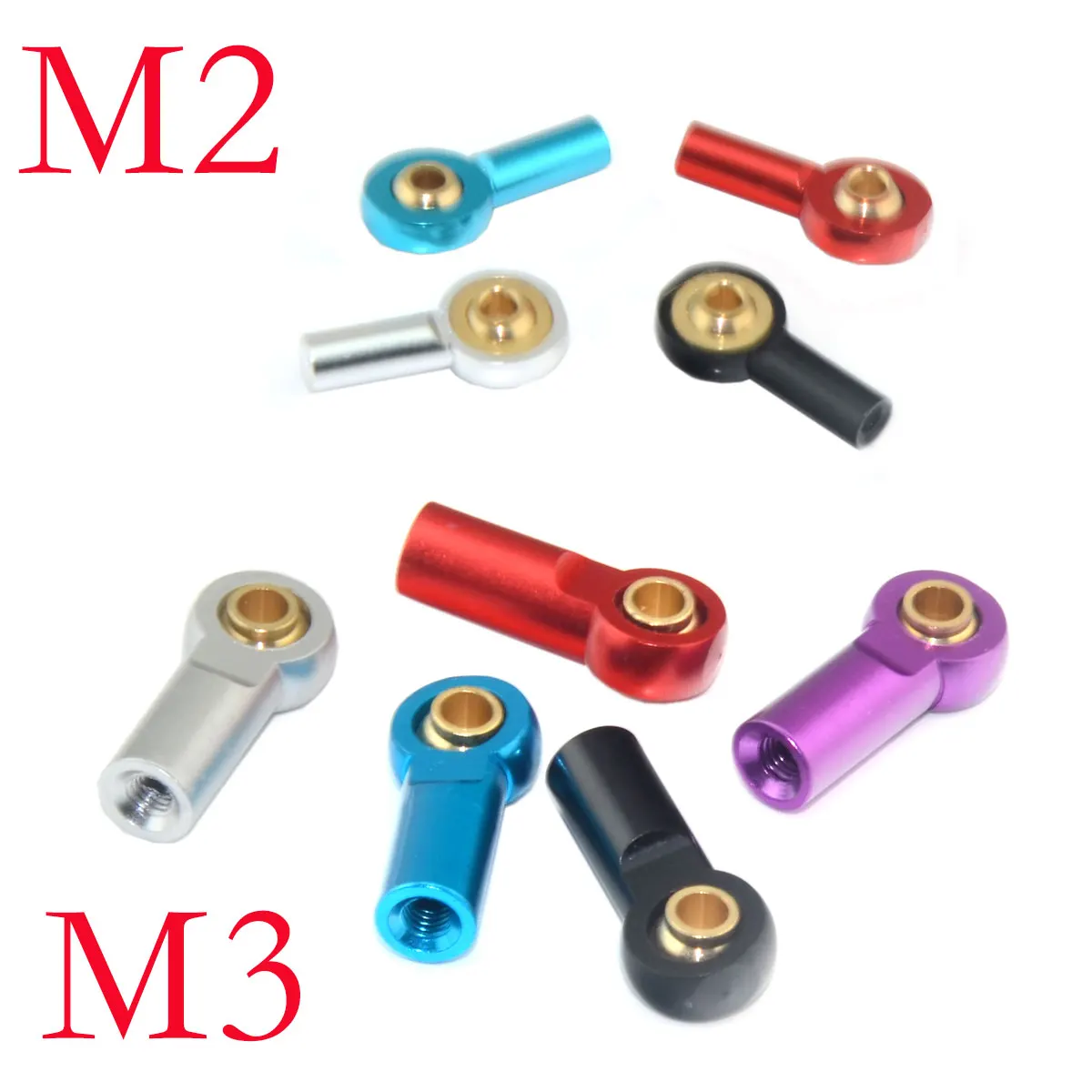 5Pcs M2 M3 Metal Alloy Ball Head Holder Tie Rod End Ball Joint for Axial SCX10 RC Climbing Car Truck Marine Clock-wise Style