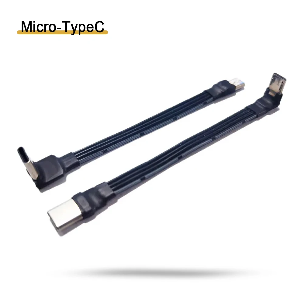FFC Micro USB Extensão Cabo de Fita, Slim, Plana, Macio, Flexível, Carga FPC, FPV sem escova, Handheld Gimbal Monitor, 90 FPV