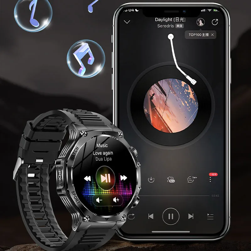 2024 Men's Smartwatch Supports one click Bluetooth calling, 1.8-inch high-definition Screen Heart rate Health Monitoring Watch