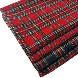 Scottish Tartan Plaid Poly Cotton Fabric Classic Checkered Cloth DIY Sewing Material Dress Shirt Skirt Home Textile Decoration