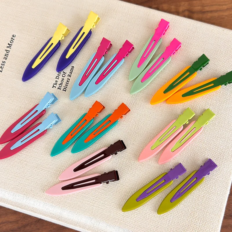 Macaron Splicing Makeup Hair Clip Drip Oil Side Broken Hair Duckbilled Clip Hairpin Clip - Beauty Hair Accessories