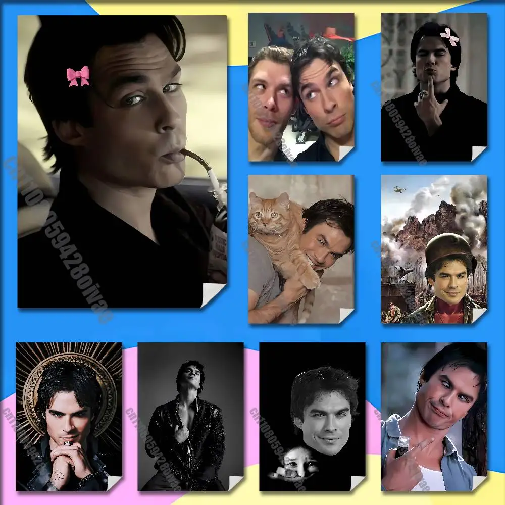 

Actor D-Damon Salvatore Poster Wall Sticker For Bedroom 30x40cm Self-adhesive Decoration Fans Playbill Cover