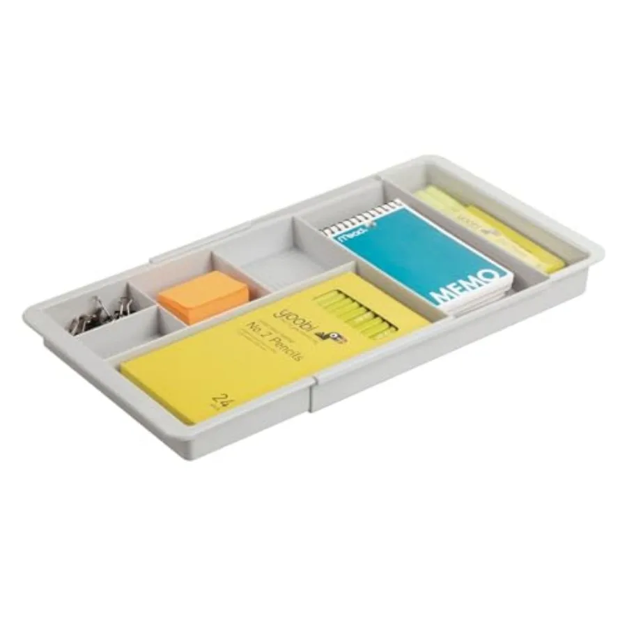 

Expandable Plastic Drawer Organizer and Storage Container for Office Supplies - Gel Pen Pencil, Marker, Stationary, Desk Supply