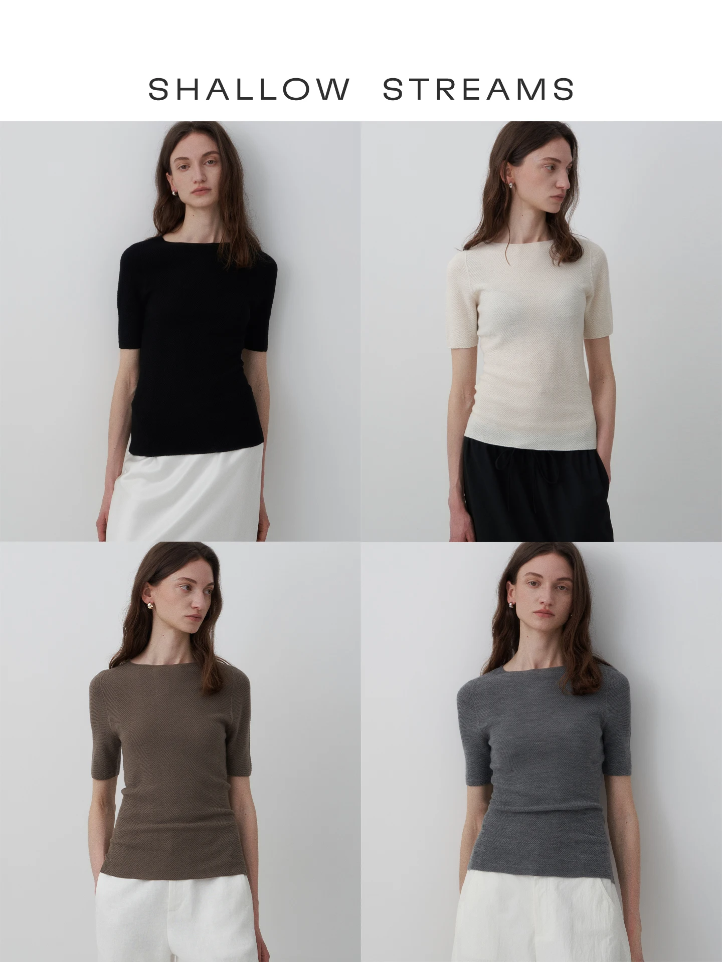 

Seamless One-Piece Breathable Woolen Sweater Yangzi Yarn Three-Dimensional Fishbone Pattern Half Sleeve Shoulder Bared Top Su...