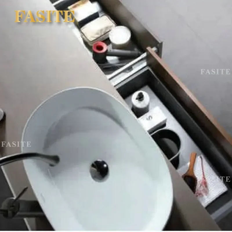 For American Style Modern Integrated Bathroom Cabinet Multi Layer Washbasin Vanity Combo Storage Furniture