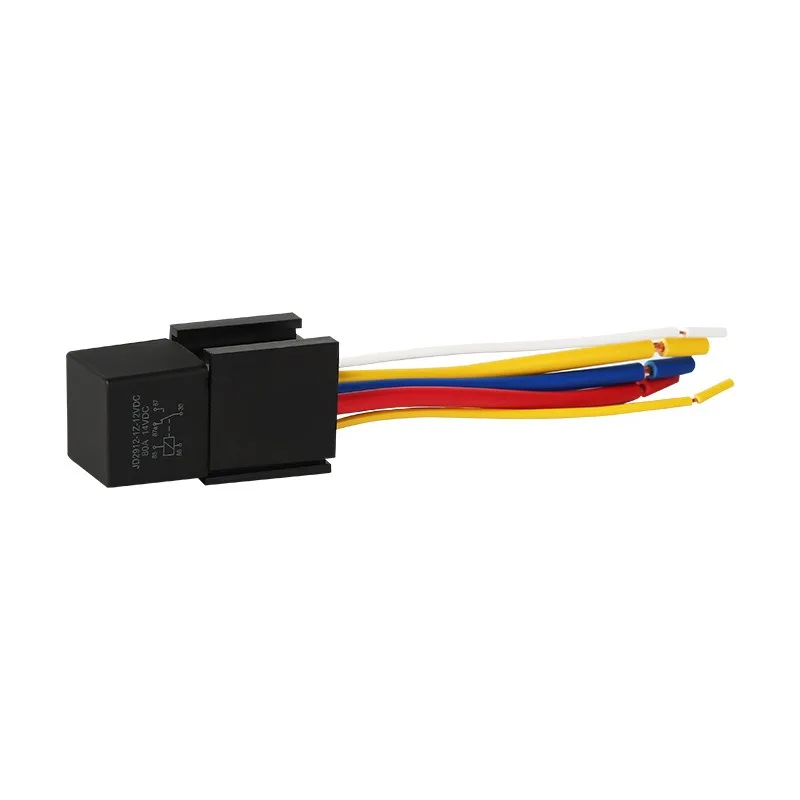 80A Wide Foot Car Relay 12V/24V 4-Pin 5-Pin with Wiring Socket for Auto Modification