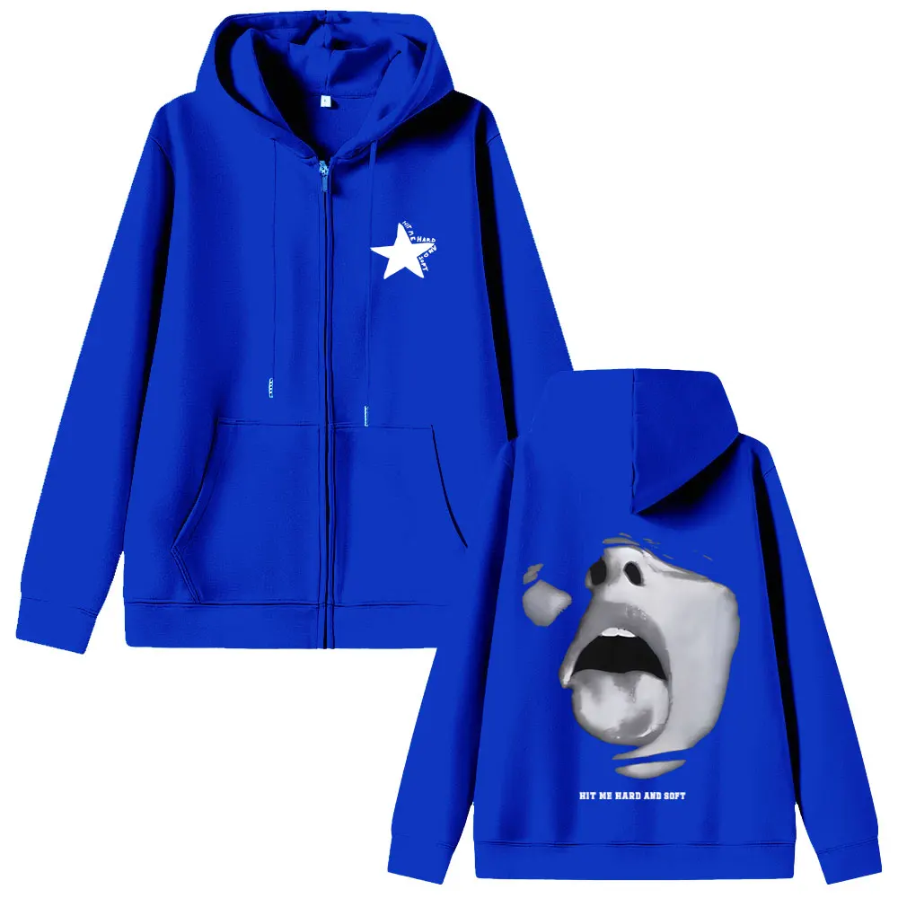 ضربني الصلب والناعمة الوجه الجرافيك قلنسوة بسحاب الرجال النساء عادية خمر زمم سترة الرجال موضة البوب الموسيقى زمم البلوز