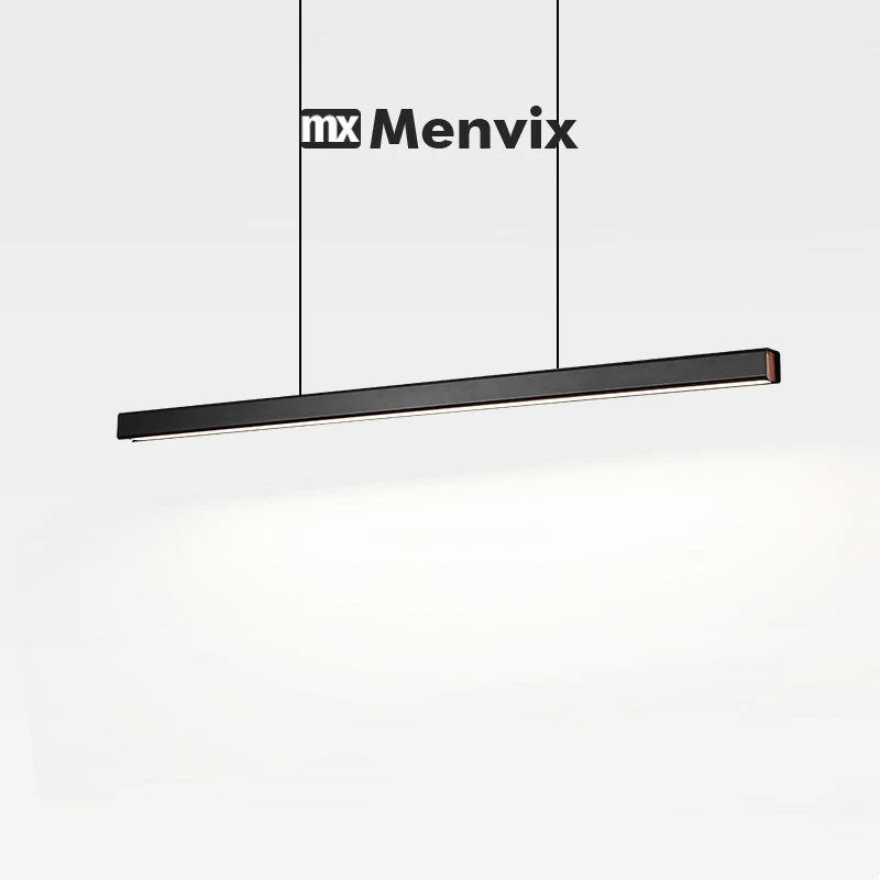 Menvix LED Restaurant Chandelier Modern Simple Long Strip Dining Table Dining Room Bar Lamp Nordic Minimalist Office Lights