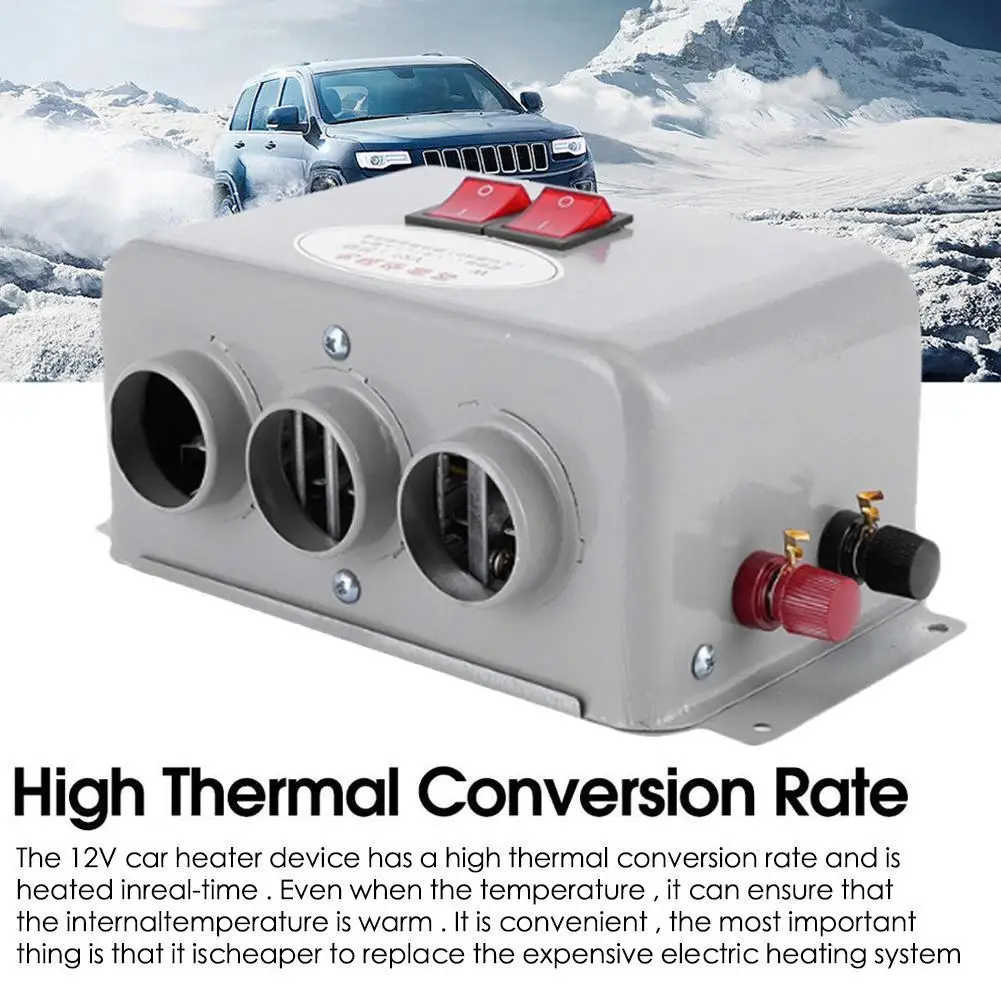 12/24V 800W Windshield Defroster 3 Hole Vehicle Electric Low 2 Heating Warmer Cooling Noise Fast Demister in 1 Dryer Q8Z8