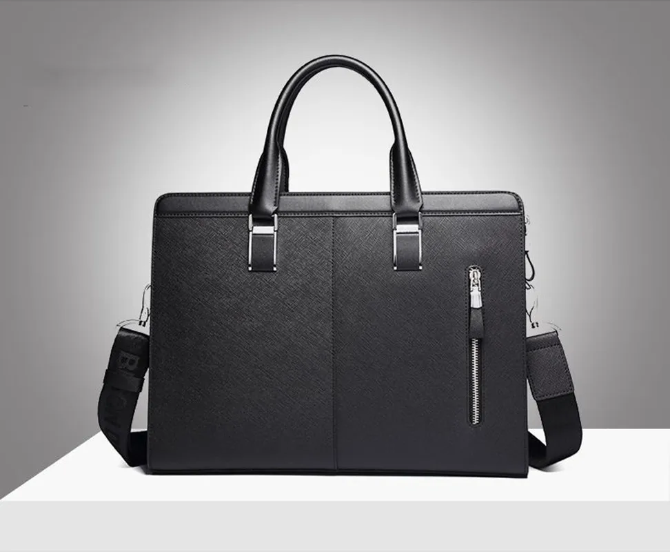 Étui à Bombes en Cuir pour Homme d'Affaires, avec Fermeture Éclair, Sac pour Ordinateur Portable, de Grande Capacité, pour Documents, à Placer au Bureau