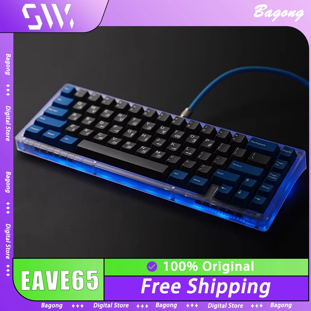 

Swagkeys EAVE65 комплект механической клавиатуры, проводная клавиатура, ПК, литье под давлением, прозрачная игровая клавиатура, аксессуары, подарки на заказ