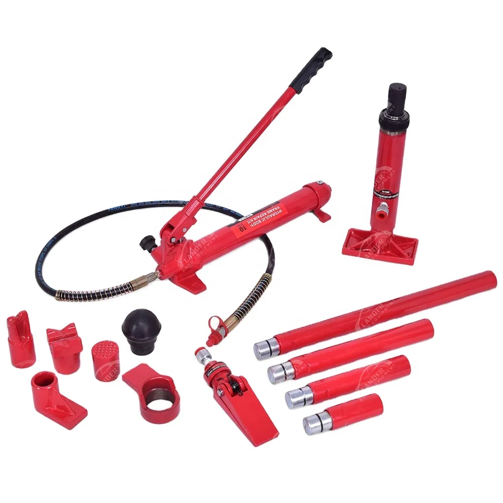 

10-тонный гидравлический домкрат Porta, инструменты для ремонта автомобиля, комплект для ремонта рамы кузова для грузовика, развантажувача кровати, фермы