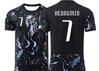 25 South Korean Away Jersey, Football Training T-shirt, No. 7, No. 18, No. 4 Jersey, Children's Training Uniform, Casual Top.